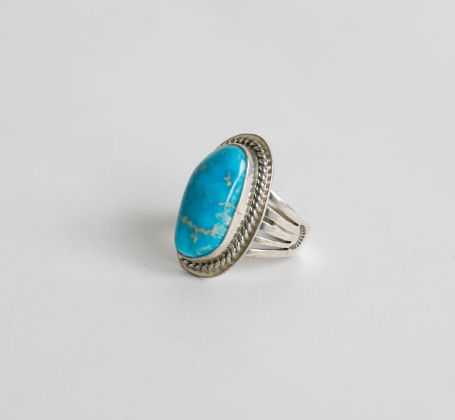 indian jewelry インディアンジュエリー ナバホ シルバー925 リング キングマンターコイズ 指輪