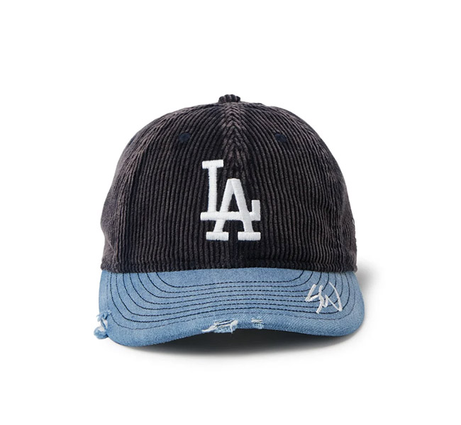 NEW ERA ニューエラ 15156447 9THIRTY Sean Wotherspoon ロサンゼルス・ドジャース キャップ CAP ネイビーコーデュロイ ウォッシュドデニムバイザー