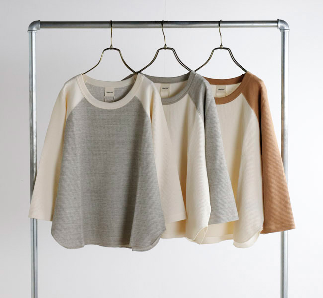 SALE40%OFFUNDYED STANDARD アンダイドスタンダード WAFFLEFACE CONBI 3/4 SLEEVE ワッフルフェイス ラグランカットソー UNS25SLT003A