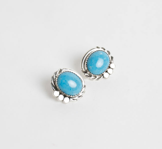 indian jewelry インディアンジュエリー ナバホ シルバー925  デニムラピスピアス