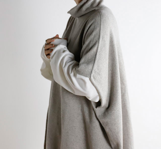 evam eva エヴァムエヴァ E253K077 ウールポンチョ wool poncho