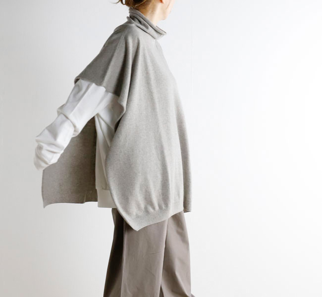 evam eva エヴァムエヴァ E253K077 ウールポンチョ wool poncho