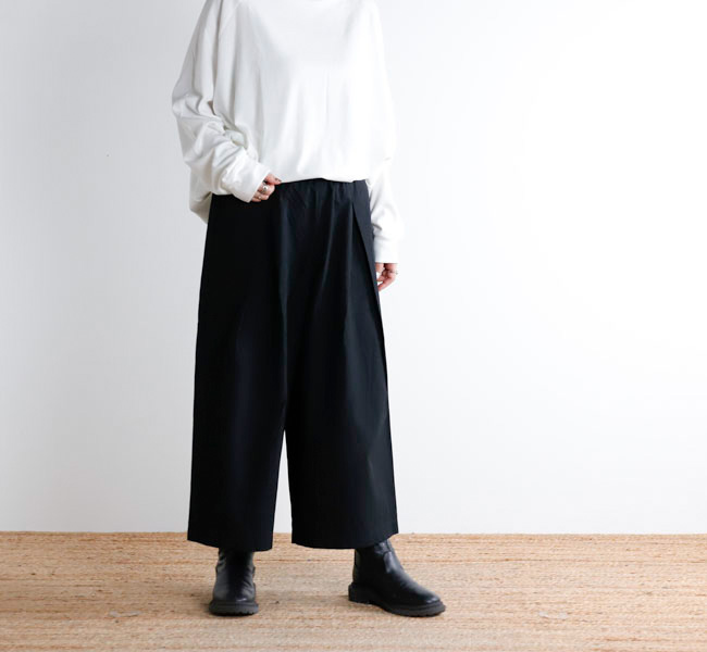 evam eva エヴァムエヴァ E253T065 コットンキュロットパンツ cotton