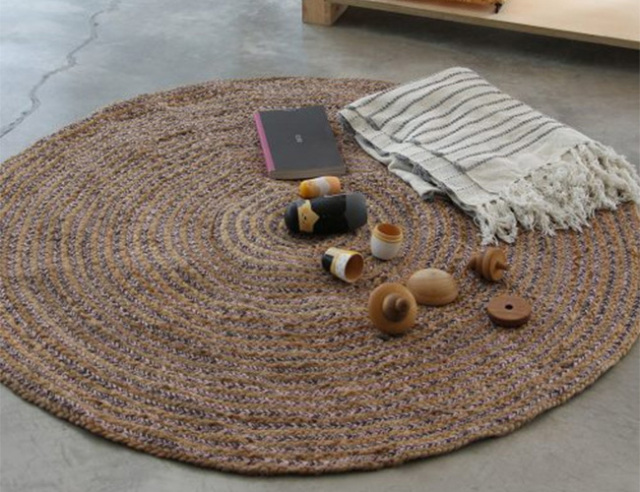 Jute & Cotton Round Rug 120cm  ジュートコットンラウンドラグ　φ120