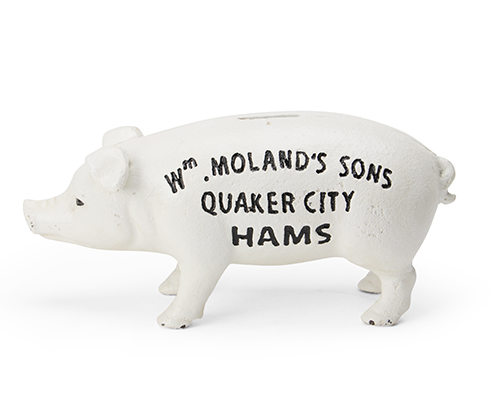 Hams Standing Pig Bank WHITE