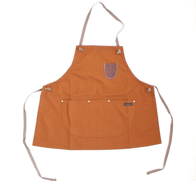 NAPRON ナプロン レザーポケット付きエプロン LUMBER BIB APRON