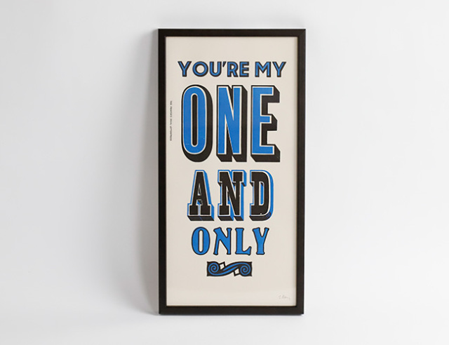 A TWO PIPE PROBLEM LETTERPRESS  / ONE AND ONLY POSTER  BLUE Mサイズ