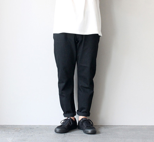 Sanca サンカ テーパードデニム ブラックデニム BLACK DENIM TAPERED 5P PT03