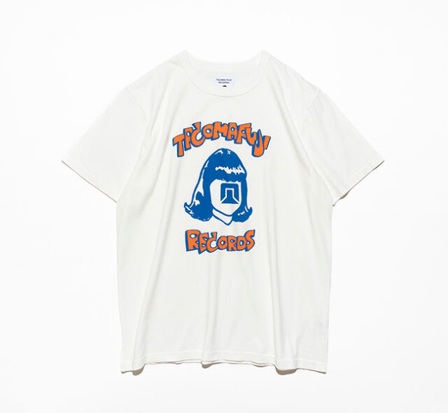 TACOMA FUJI RECORDS タコマフジレコード TACOMA OF NOISE Tee designed by Yunosuke ロゴTシャツ ブルーxオレンジ
