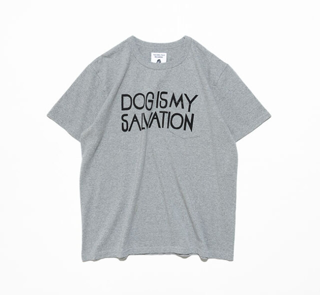 TACOMA FUJI RECORDS タコマフジレコード DOG IS MY SALVATION Pocket Tee designed by Yachiyo Katsuyama ポケットTシャツ ヘザーグレー