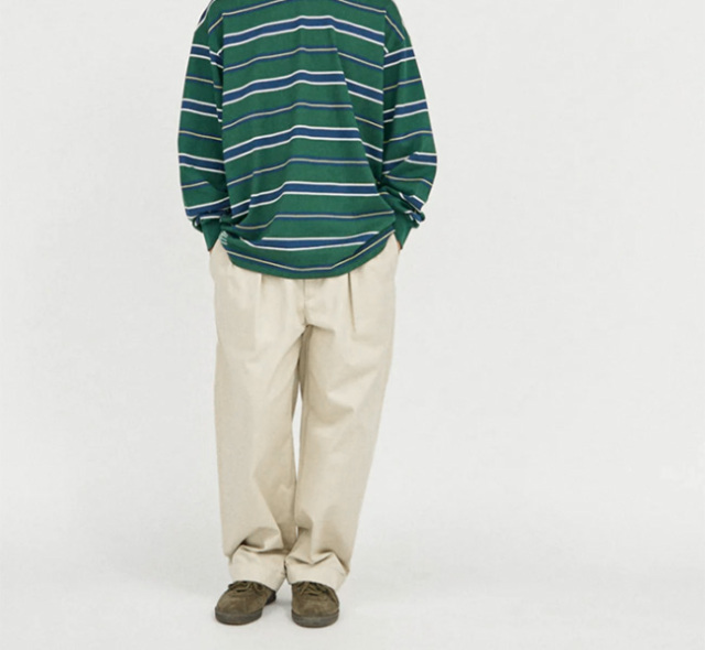 SALE50%OFF// TapWater タップウォーター Cotton Chino Tuck Trousers TP233-40014 / TP241-40019B