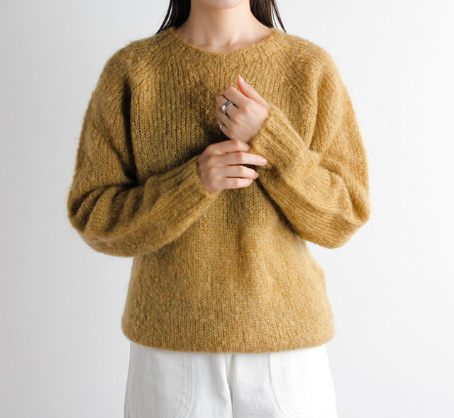 ARMEN アーメン モヘア プルオーバーニット JNAMP1661 KID MOHAIR CREW NECK SADDLE SHOULDER P/O