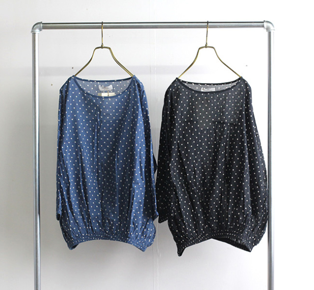 Soil ソイル ギャザースモック Nsl Cotton Voile Dot Print Gathered Smock