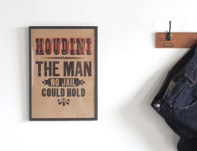 A TWO PIPE PROBLEM LETTERPRESS HOUDINI THE MAN POSTER Lサイズ
