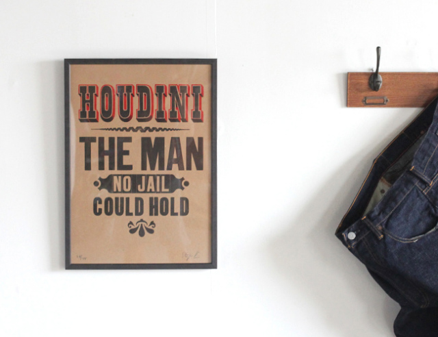 A TWO PIPE PROBLEM LETTERPRESS　HOUDINI THE MAN POSTER Lサイズ