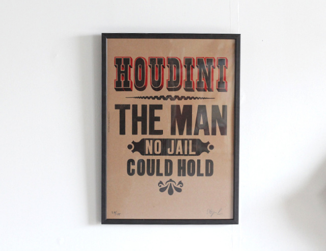 A TWO PIPE PROBLEM LETTERPRESS HOUDINI THE MAN POSTER Lサイズ