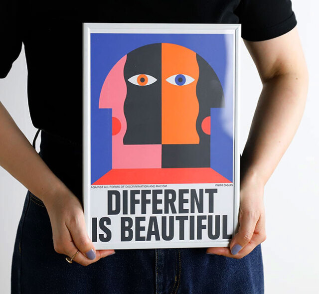 Brutto Fine Art Prints A4 "Different is beautiful" ファイン アート プリント A4 "ディファレント イズ ビューティフル" イタリアのデザインスタジオのアートポスター 3765D