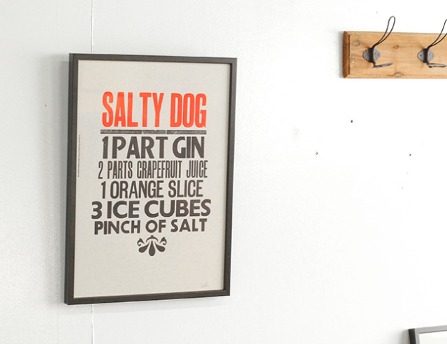 A TWO PIPE PROBLEM LETTERPRESS 　SALTY DOG  Lサイズ