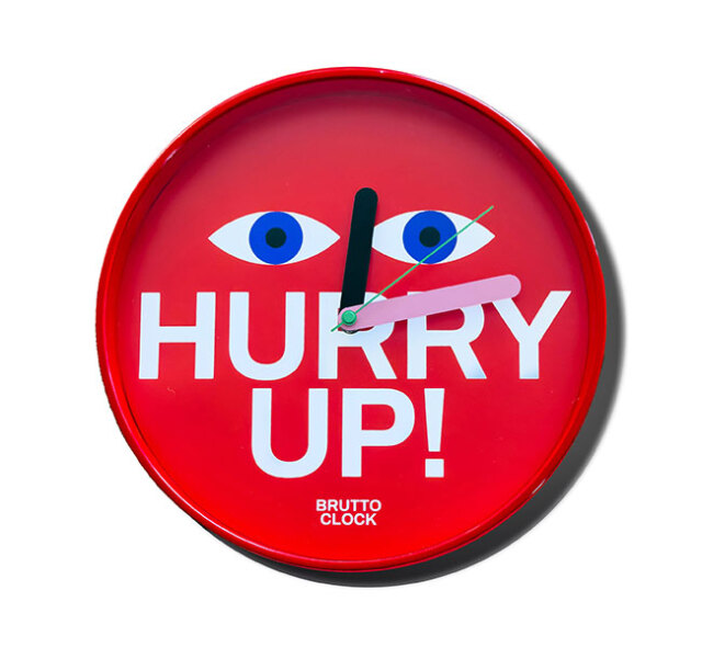 Brutto Wall Clock "Hurry up" ブルット ウォール クロック "ハリーアップ" アートな壁掛け時計 3763H
