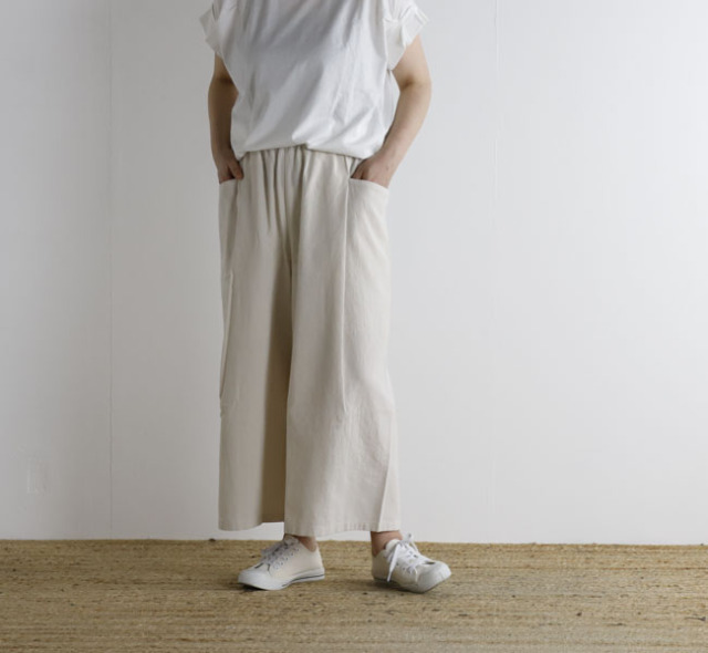 evam eva エヴァムエヴァ コットンキュロットパンツ cotton
