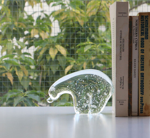 Glass Objet "Polar Bear  Large" グラスオブジェ " ポーラーベア  ラージ" シロクマのガラスオブジェ H0165L