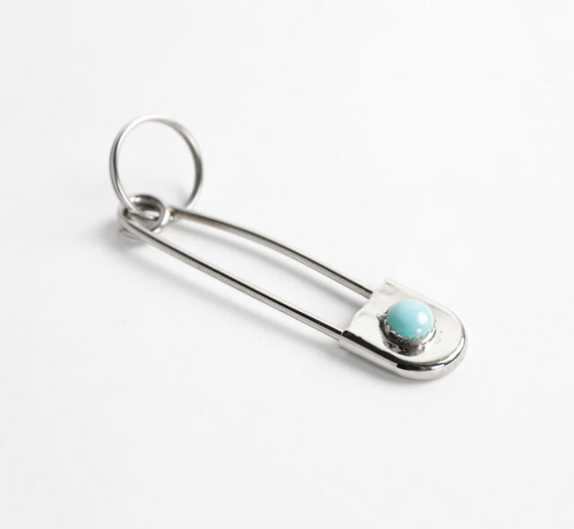 indian jewelry インディアンジュエリー  ナバホ ターコイズ シルバー925 セーフティ ピン キーホルダー