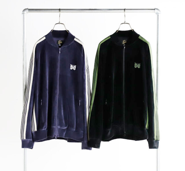 NEEDLES ニードルズ Rib Collar Track Jacket - C/PE Velour トラックジャケット - コットン/ポリエステル ベロア RW323