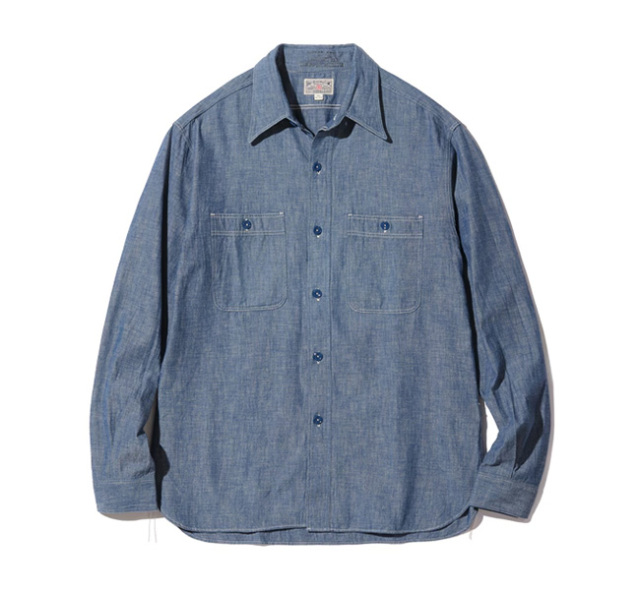 BUZZ RICKSON'S バズリクソンズ BR25995 BLUE CHAMBRAY WORK SHIRT (LONG SLEEVE) シャンブレーシャツ