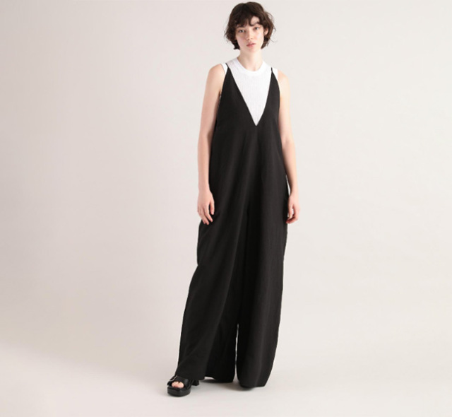 SACRA サクラ RAYON LINEN TUMBLE SALOPETTE ラレーヨンリネン