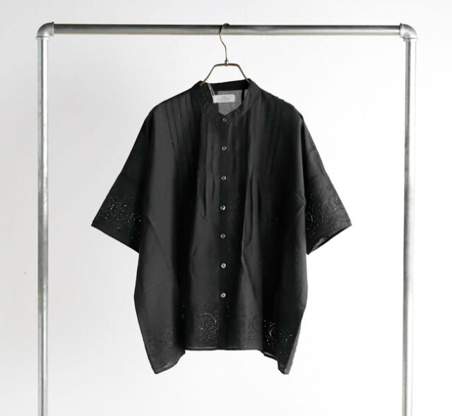 SOIL ソイル INSL26341 カットワーク レースバンドカラー ピンタック