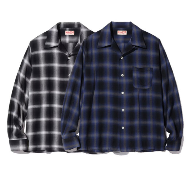 SUGAR CANE シュガーケーン  Lot No. SC29120 オンブレーチェックオープンシャツ RAYON OMBRE CHECK OPEN SHIRT