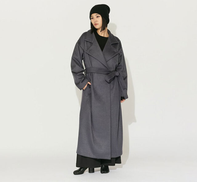 SALE40%OFF MIDIUMISOLID ミディウミソリッド ベルト付ロングコート 4-172082