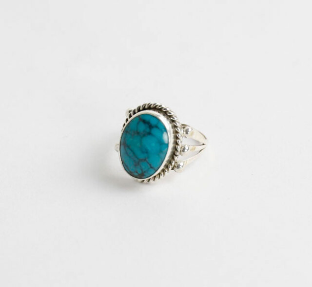 indian jewelry インディアンジュエリー ナバホ シルバー925 ツイストロープ ターコイズ リング 指輪