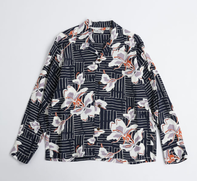 SUN SURF サンサーフ Lot No. SS29605 / RAYON HAWAIIAN SHIRT “JAPANESE QUAINT DESIGN” ハワイアンシャツ アロハシャツ 長袖