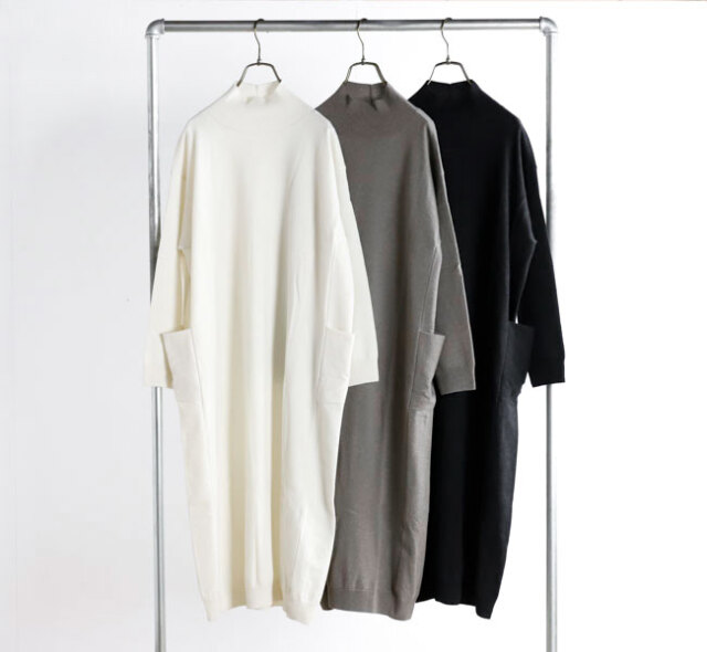 evam eva エヴァムエヴァ E253K203 ウールタートルネック ワンピース wool turtleneck one-piece