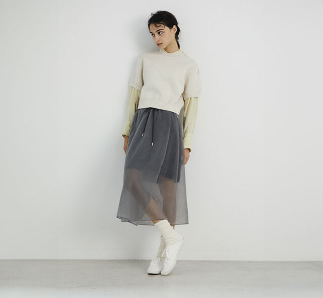 SALE 40%OFF unfil アンフィル transparenskirtt yarn knit  トランスペアレント ヤーン ニット スカート WFSP-UW133