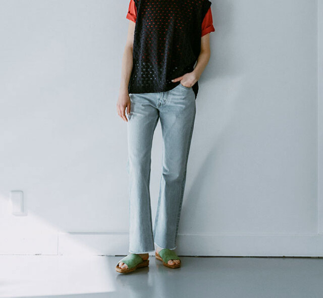 SALE40%OFFMEYAME メヤメ EVERYDAY FLARE DENIM （LIGHT BLUE）フレアデニム ライトブルー