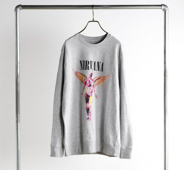 THRIFTY LOOK スリフティールック TL26S10100 THRIFTY”NIRVANA”CREW SWEAT ニルヴァーナ 裏起毛スウェット グレー