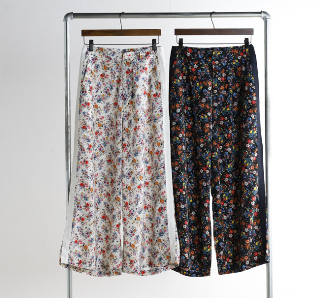 MEYAME メヤメ MEY-1620 サイドライン ワイドパンツ フラワープリント SIDE LINE WIDE PANTS (FLOWER)
