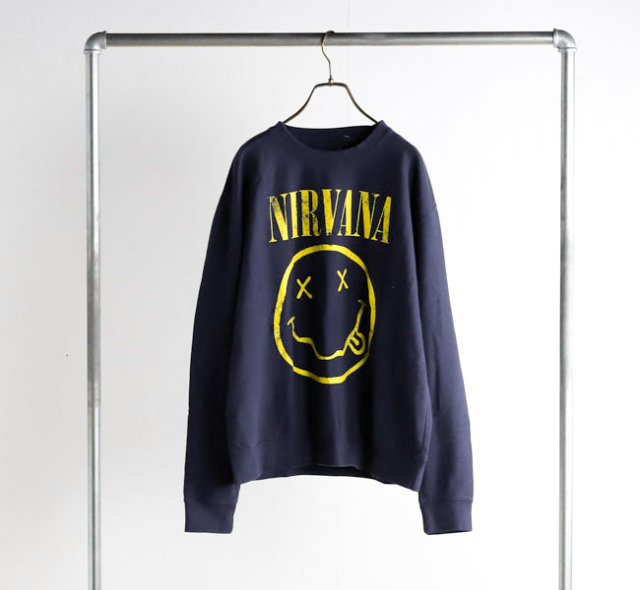 THRIFTY LOOK スリフティールック TL26S10100 THRIFTY”NIRVANA”CREW SWEAT ニルヴァーナ 裏起毛スウェット ネイビー
