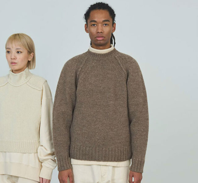 SALE40%OFF UNDYED STANDARD アンダイドスタンダード HIGHLANDWOOL RGRN CREW ハイランドウール クルーネックニット USN24FKC100