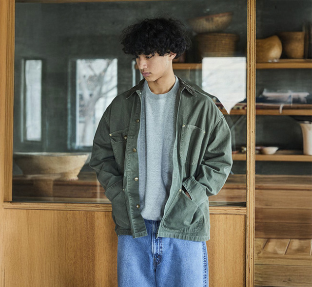 orslow オアスロウ 01-6034-76S RELAX FIT OXFORD COVERALL ARMY GREEN カバーオール
