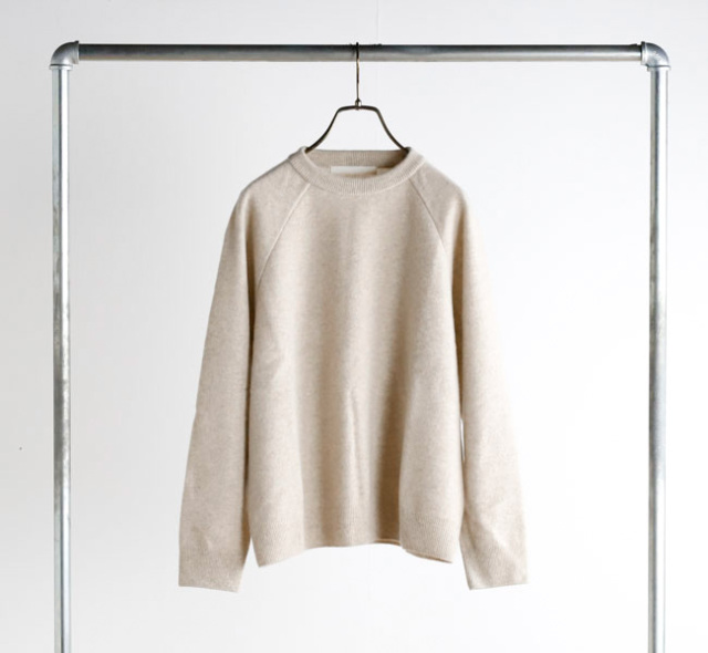 evam eva エヴァムエヴァ E253K176 プレスウール ラグランプルオーバー