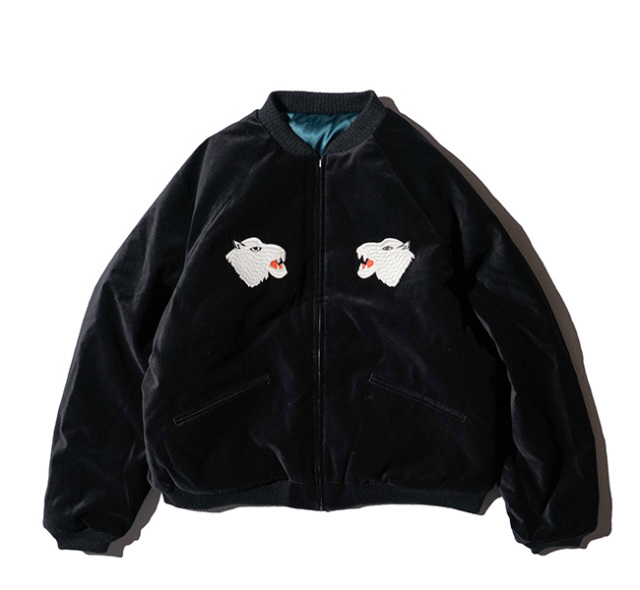 THRIFTY LOOK スリフティールック TL26F00100 SUNDERSTORM SOUVENIR PADDED BLOUSON BLACK VELOUR スーベニアジャケット パデットライニング ブラックベロア