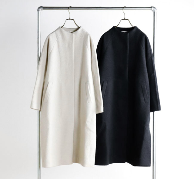 evam eva エヴァムエヴァ E253K091 プレスウール ラグランコート press wool raglan coat