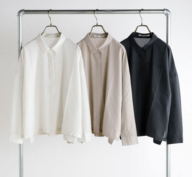 evam eva エヴァムエヴァ E261T118 コットン シャツ cotton shirt