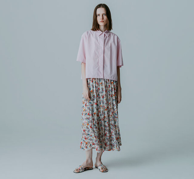 MEYAME メヤメ MEY-2431 フラワープリント プリーツスカート PLEATED SKIRT (FLOWER)