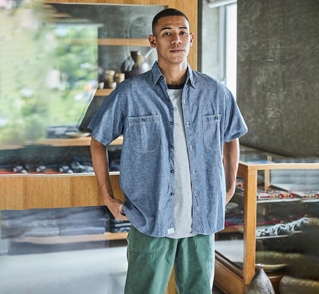 orslow オアスロウ SHORT SLEEVE CHAMBRAY WORK SHIRT シャンブレー ワークシャツ 半袖 01-V8170-84