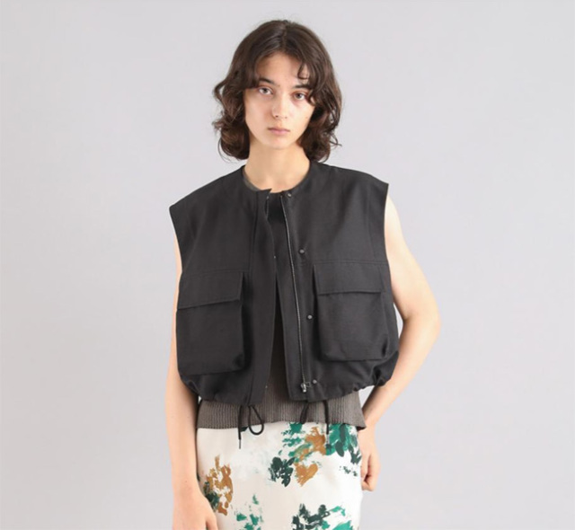 SALE40%OFFSACRA サクラ CO/PE TUMBLER FINISH GILET クロップドジレ 125108061