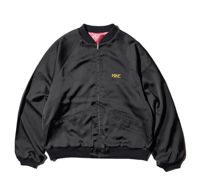 THRIFTY LOOK スリフティールック TL26F00200 FRANCE SOUVENIR BLOUSON フランススーベニアジャケット ブラックサテン